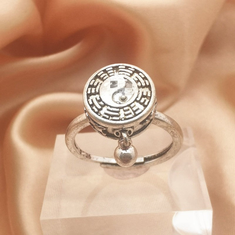 Vintage Six Word Mantra Enamel Anxiety Spinning Ring